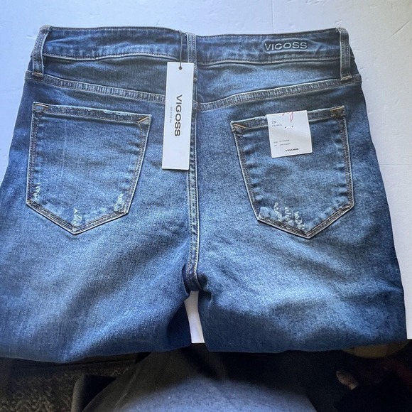 VIGOSS Frankie High Rise Slim Straight Distressed Jeans Size 29 Style# VC-P01704 - Picture 5 of 9